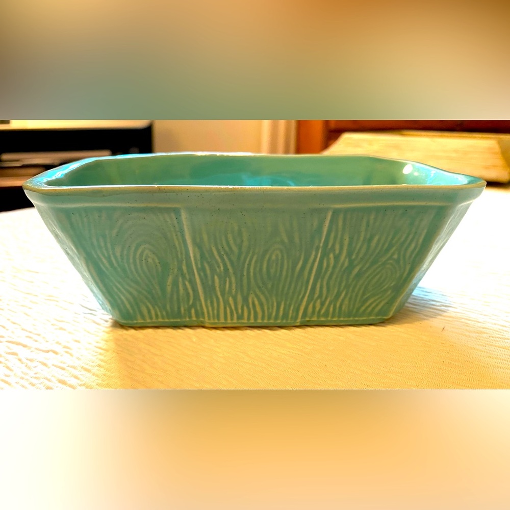 Vintage pottery, Cookson USA 136 rectangular planter, Mint Green